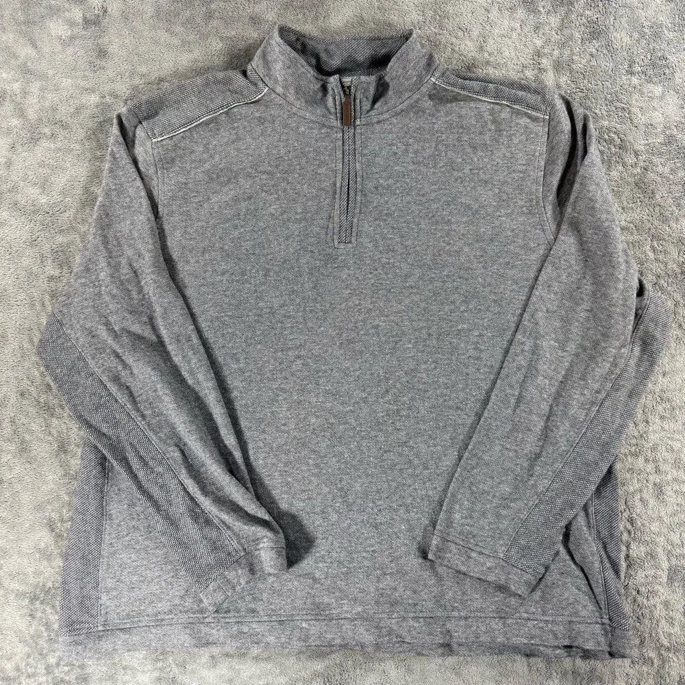 Johnston & Murphy Cotton Quarter Zip Sweater Layering Casual Preppy Lightweigt